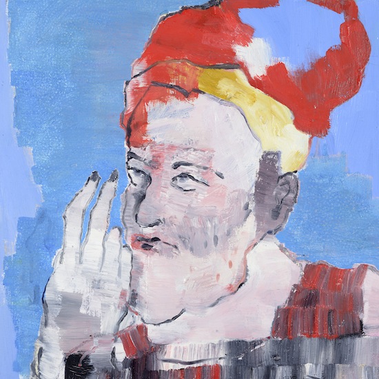Claudia Rößger: Der Philosoph, 2018, Öl auf Hartfaser, 30 x 30 cm

